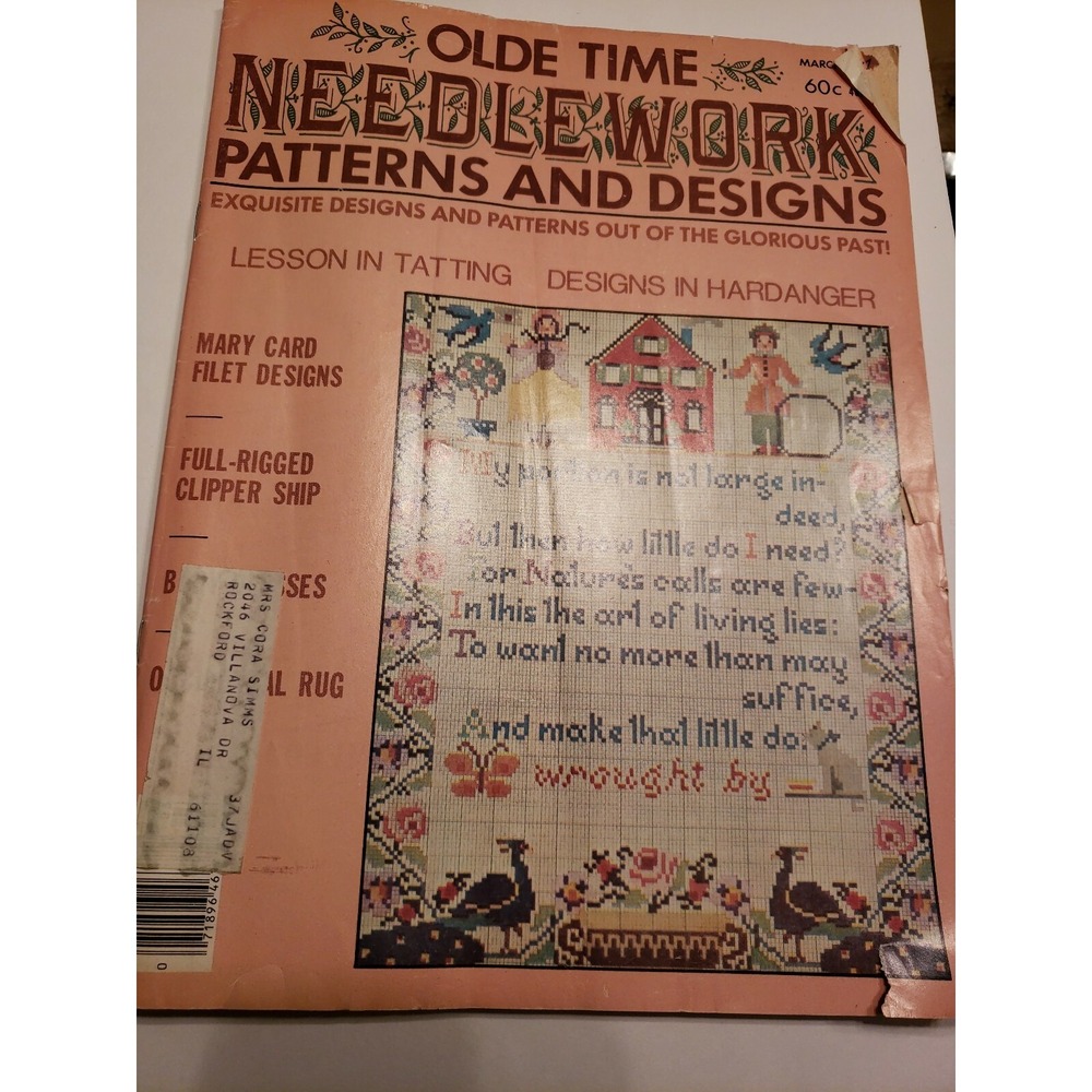 Vintage Olde Time Needlework Patterns Designs 1977 Tower Press Booklet C-3